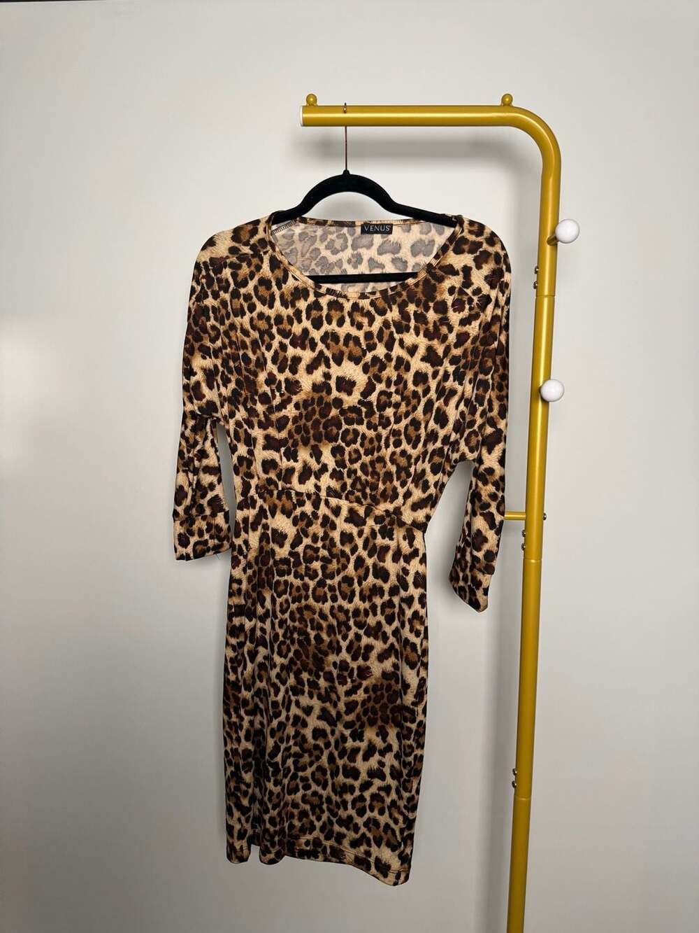 Venus Leopard Print Cutout Back Dress Size Medium